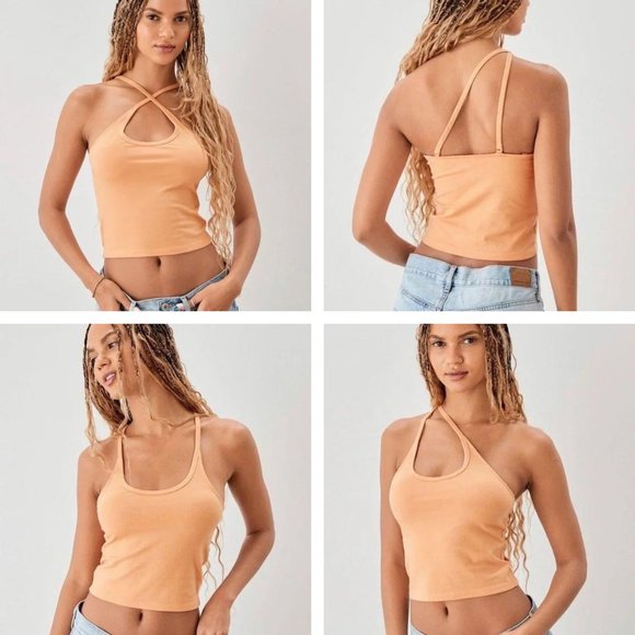 American Eagle Outfitters Tops - HP✨ AE American Eagle Women’s Orange Suntwist Convertible Cami Tank Top Medium